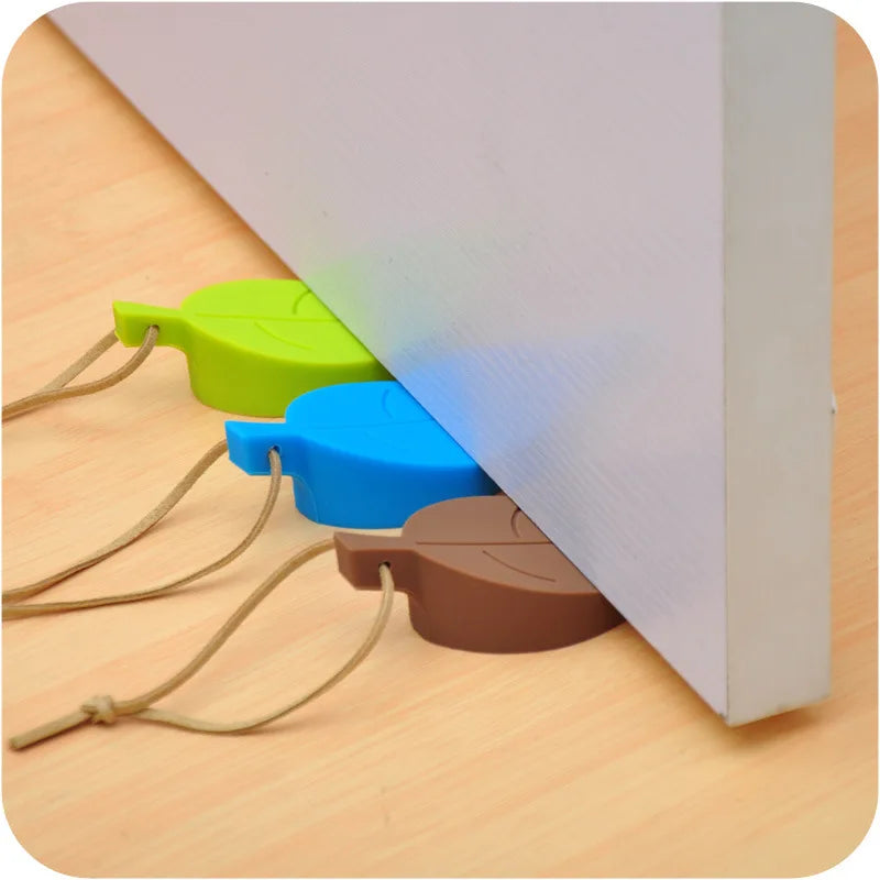 1PCS Silicon Leaves Doorstop For Children Baby