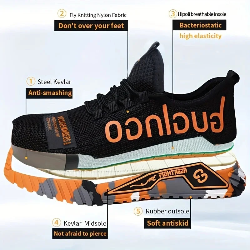 Protective Steel Toe Safety Shoes Men Anti-puncture