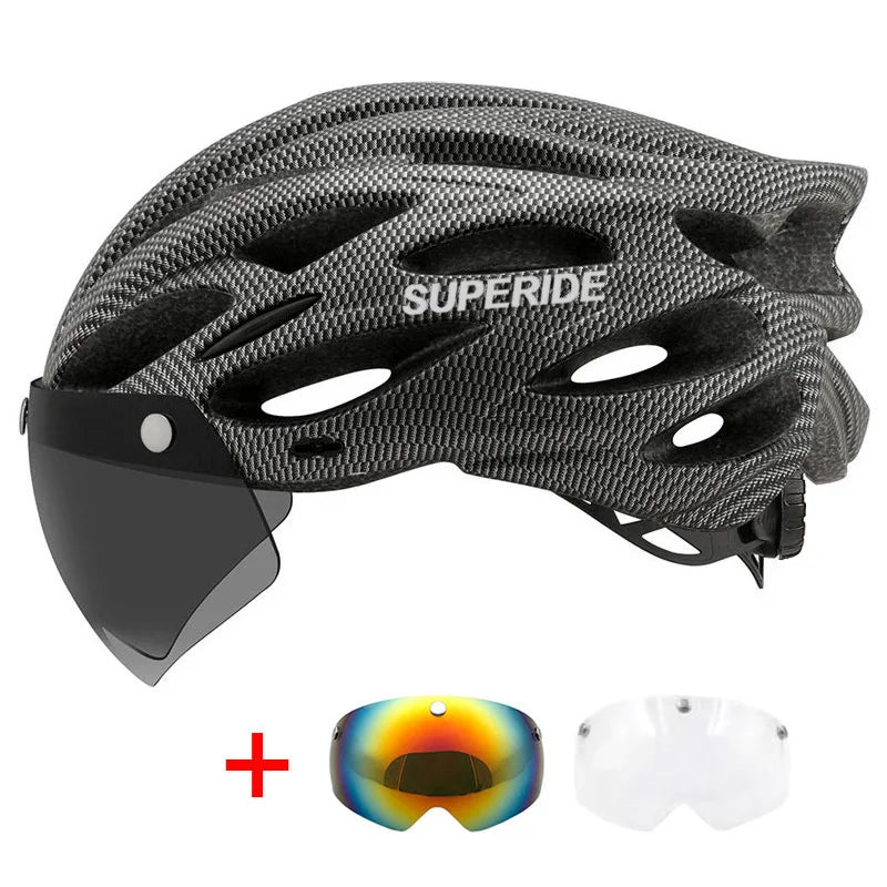 Ultalight Cycling Helmet with Magnetic Googles