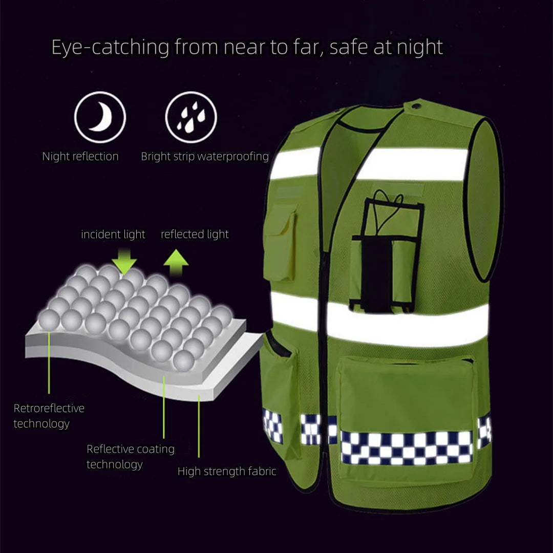 Summer Multi functional Breathable Reflective Safety Vest
