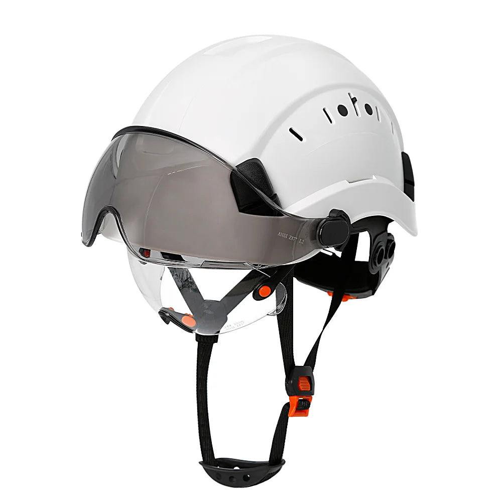 CE Construction Safety Helmets with Double Goggles ANSI ABS