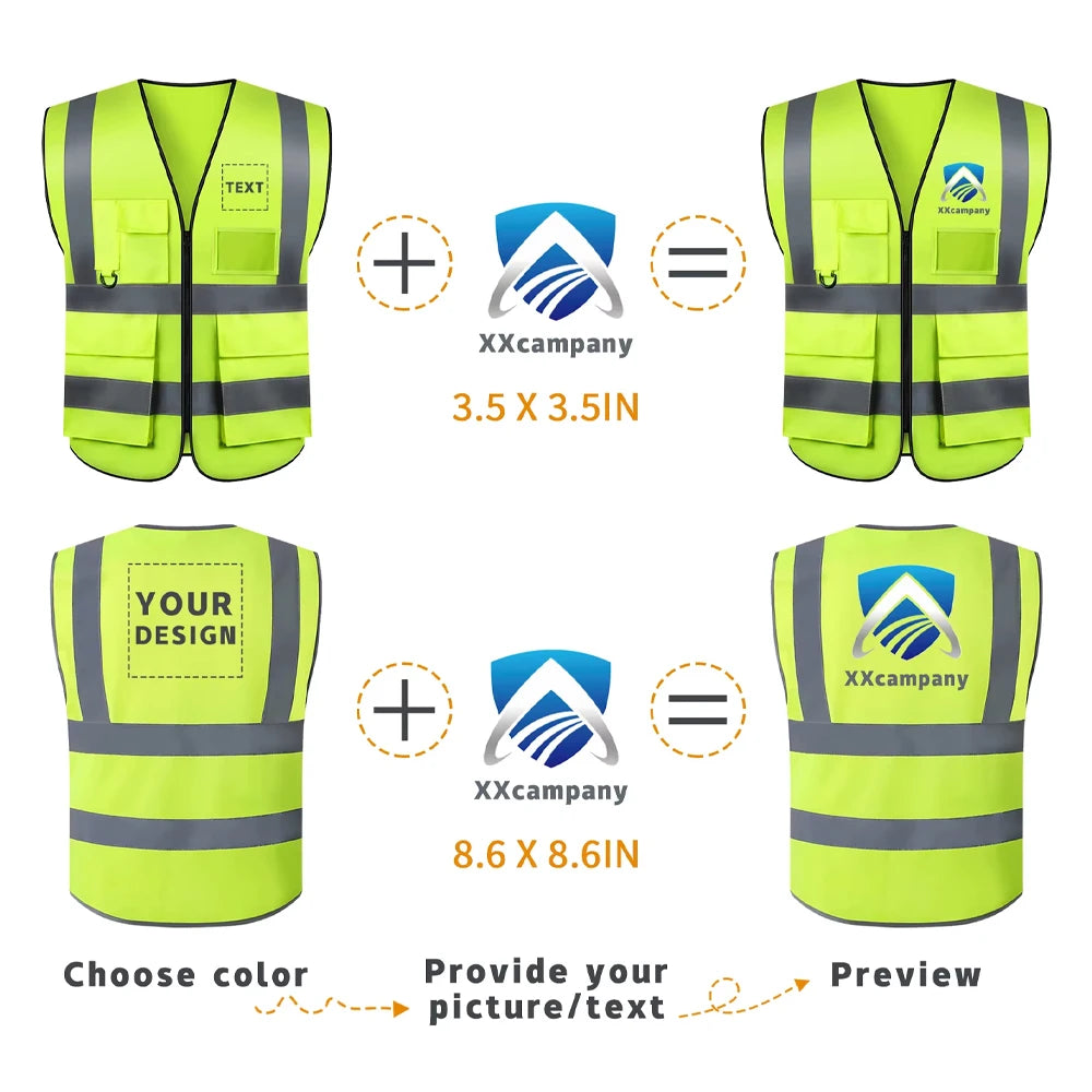 Custom Your LOGO Safety Vest for Women Men