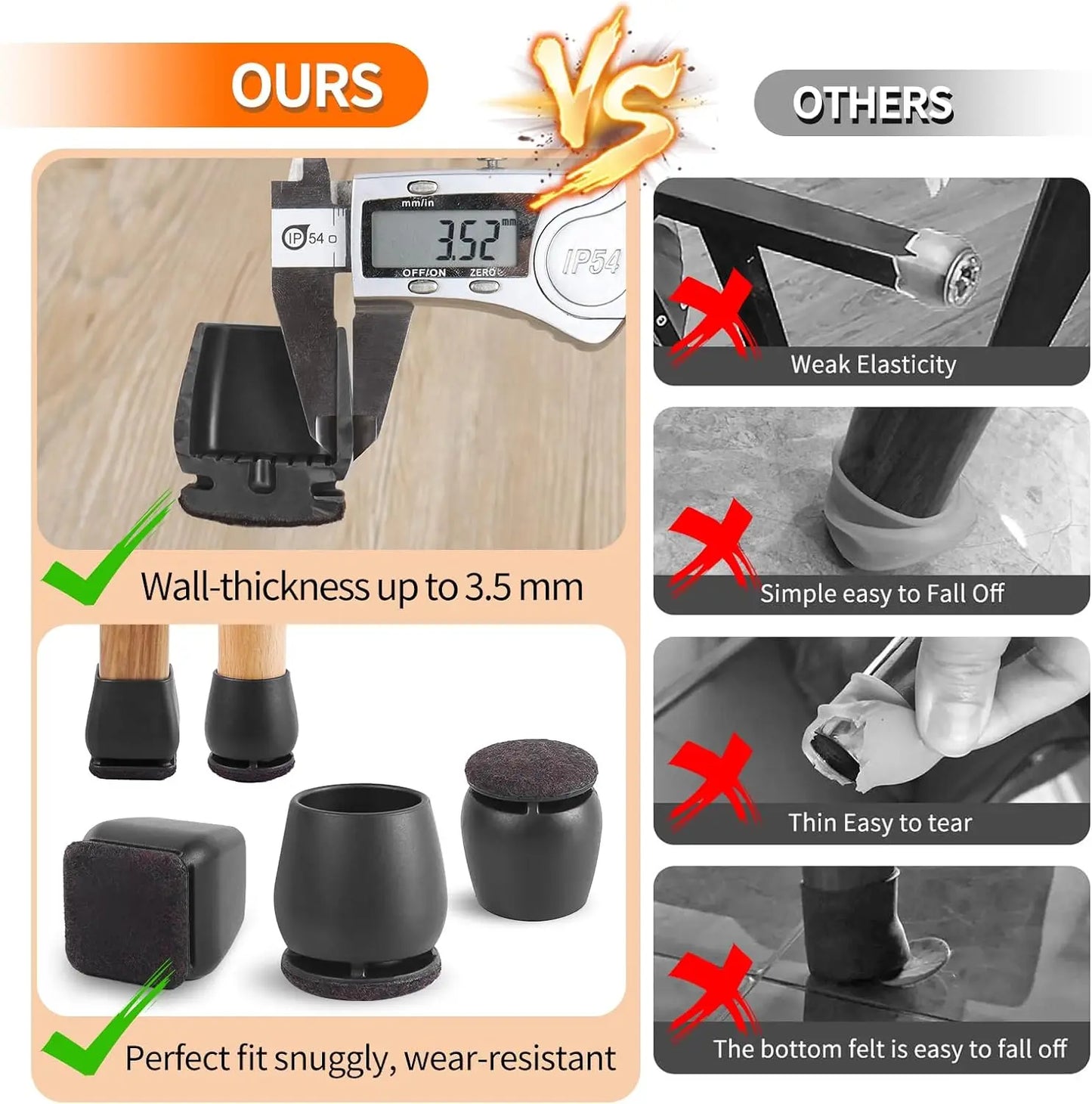 8PCS Chair Leg Floor Protector