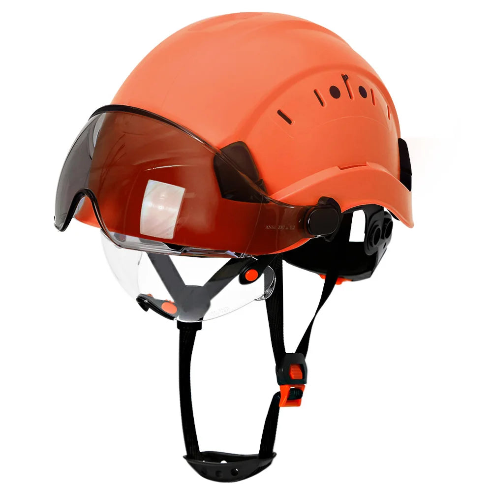 CE Construction Safety Helmets with Double Goggles ANSI ABS