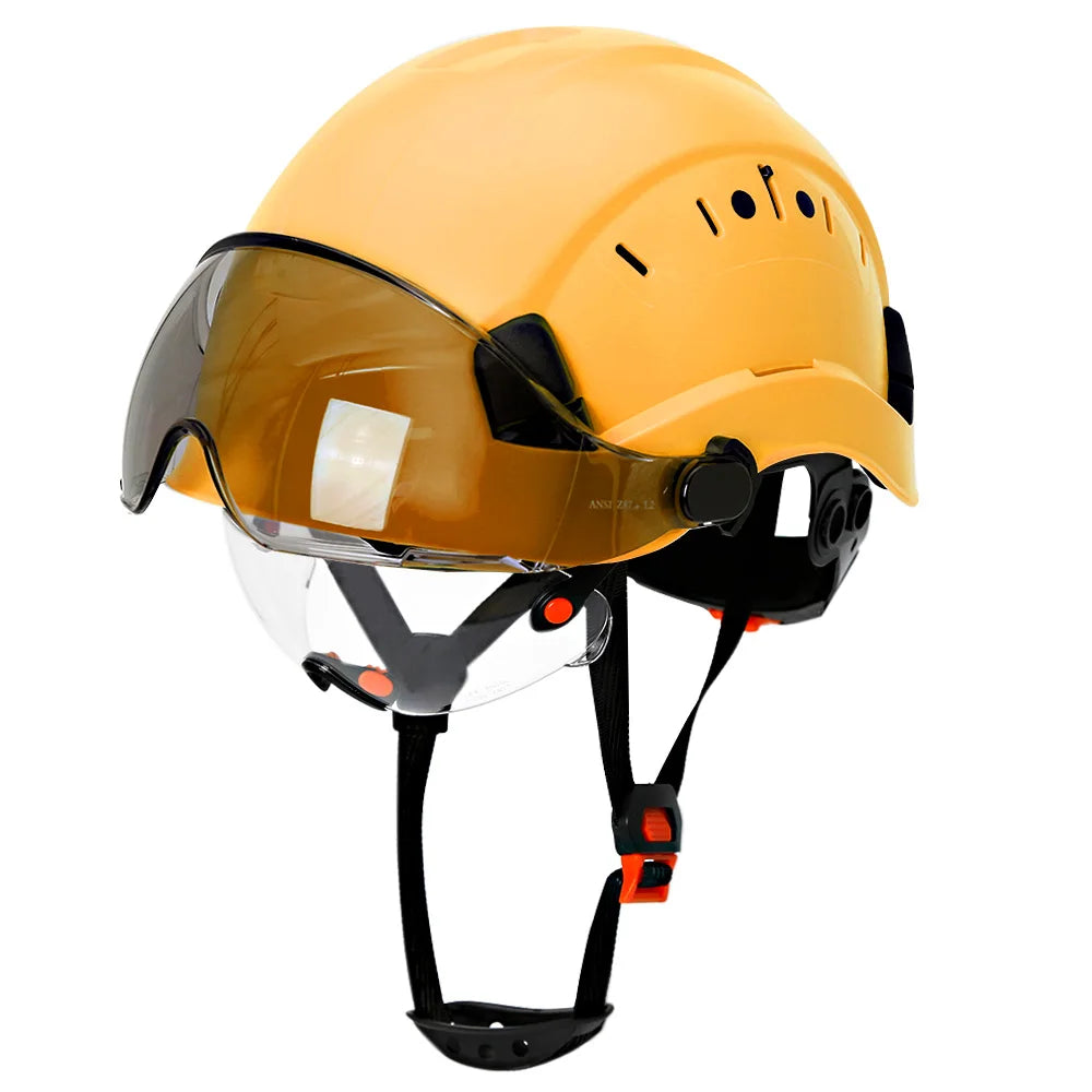 CE Construction Safety Helmets with Double Goggles ANSI ABS