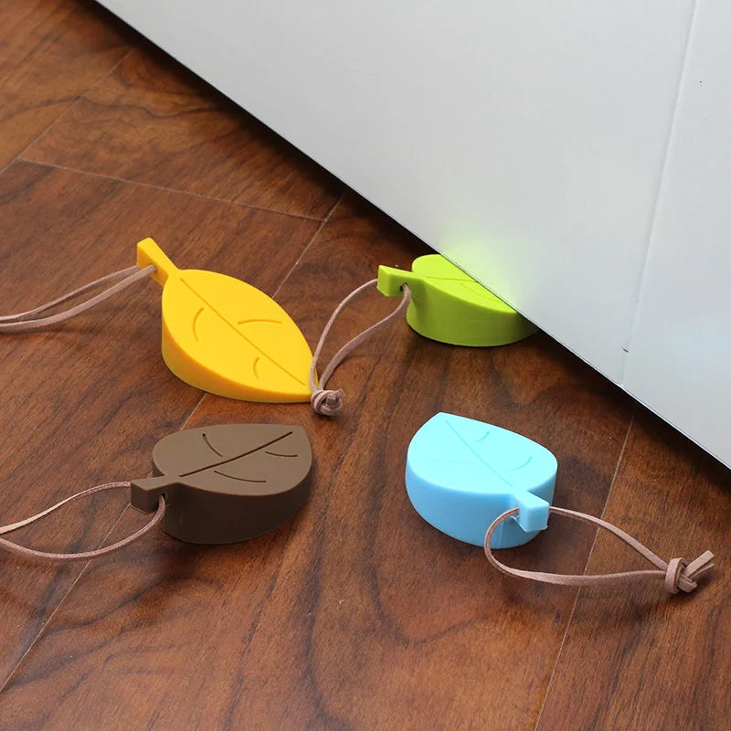 1PCS Silicon Leaves Doorstop For Children Baby