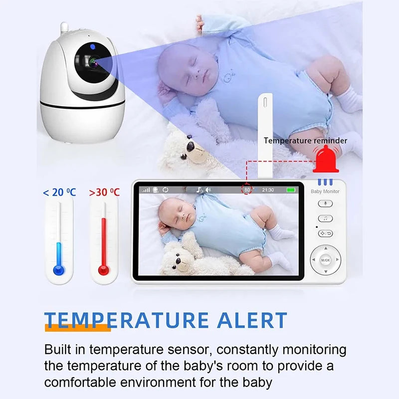 5 Inch Video Baby Monitor With Camera PTZ