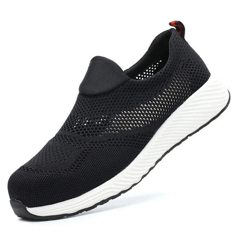 Rotating Button Work Sneaker Air Cushion Steel Toe Safety Boots