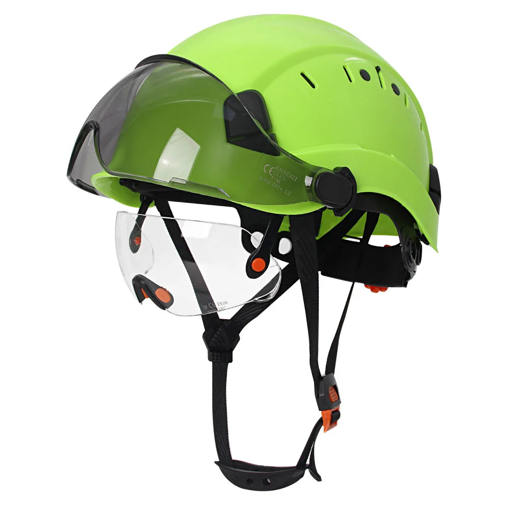 CE Construction Safety Helmets with Double Goggles ANSI ABS