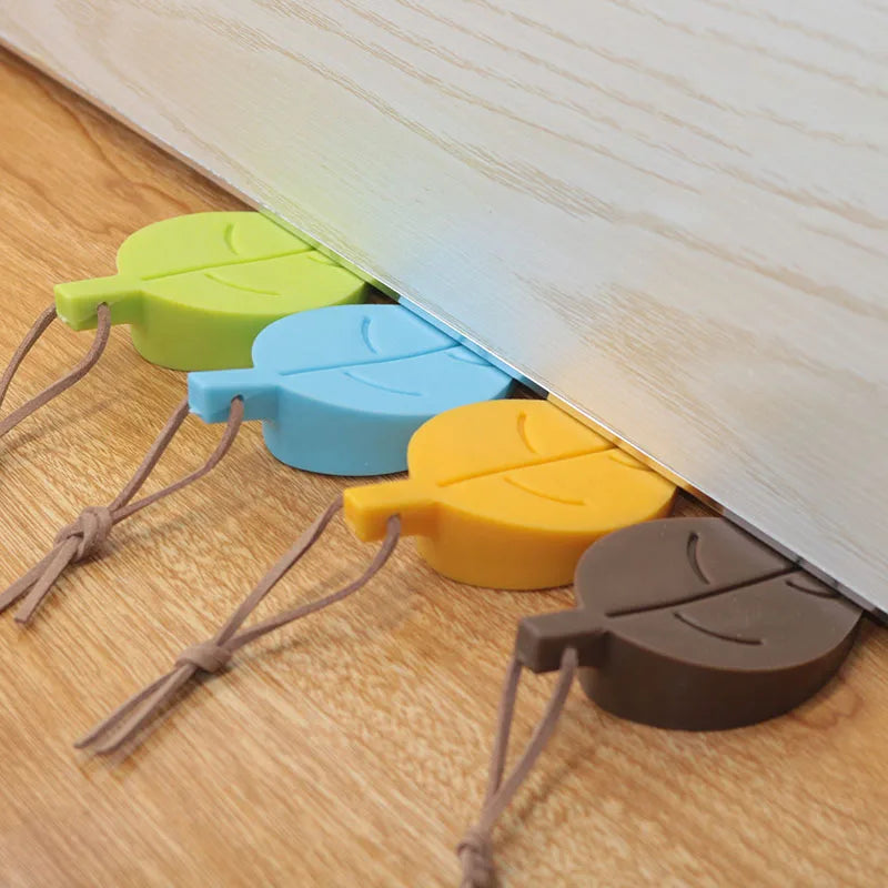 1PCS Silicon Leaves Doorstop For Children Baby