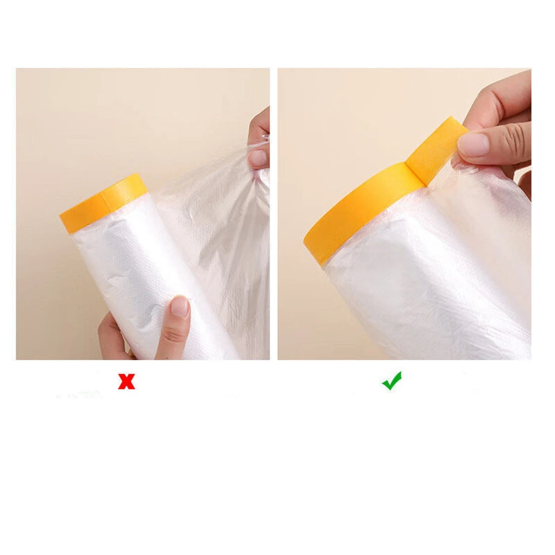 Taped PE Film Paper Furniture Dust