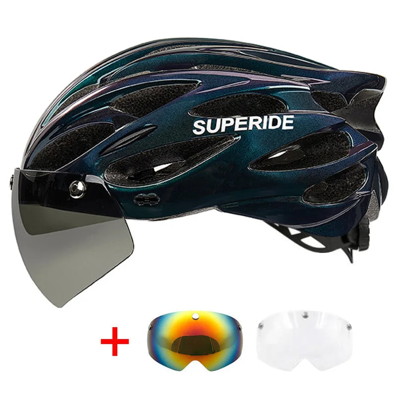 Ultalight Cycling Helmet with Magnetic Googles