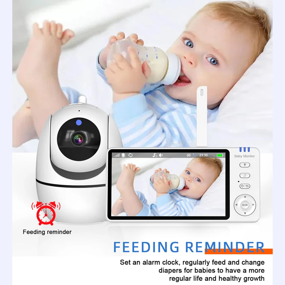 5.0 Inch Video Baby Monitor With Pan Tilt Camera Wireless