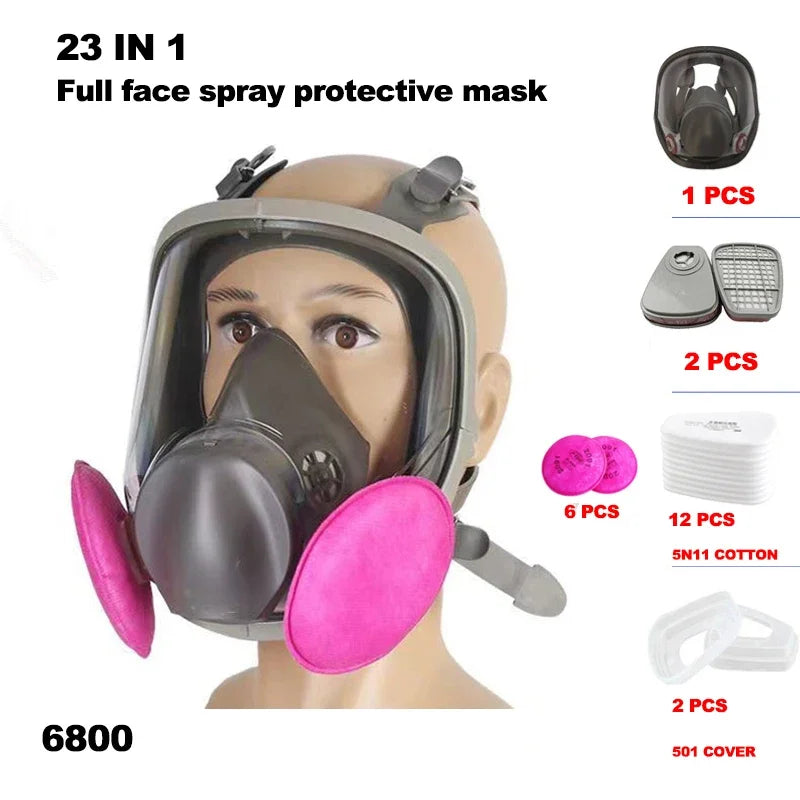 Full Face 6800 Gas Mask Spray Protective