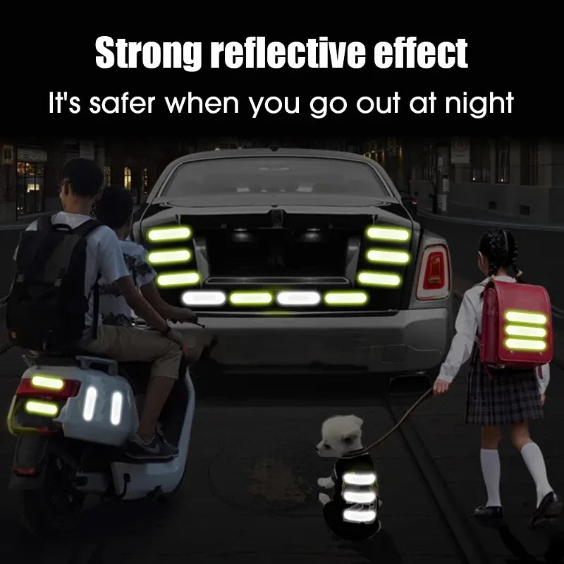 80-10PCS Reflector Tape For Night Riding Walking Car