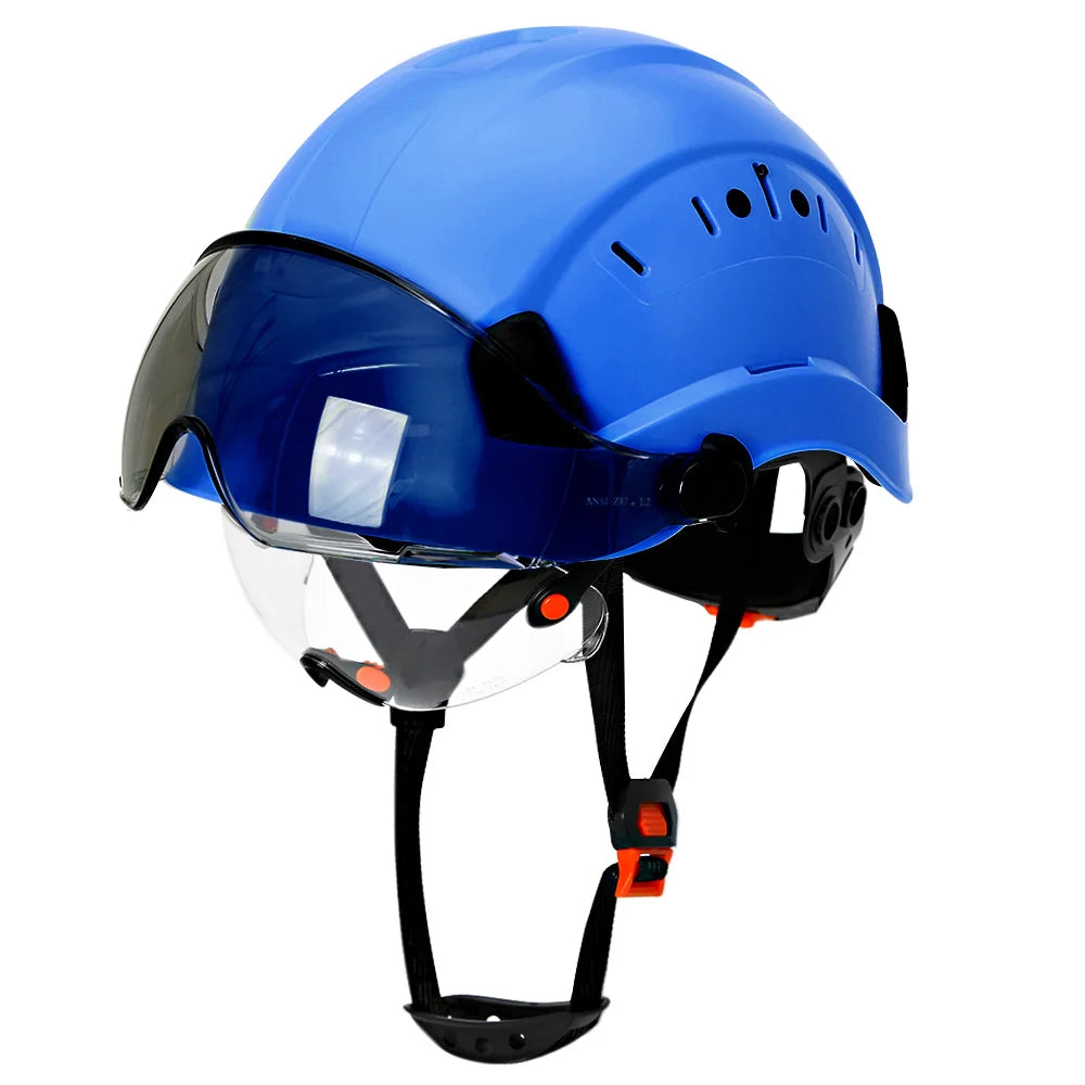 CE Construction Safety Helmets with Double Goggles ANSI ABS