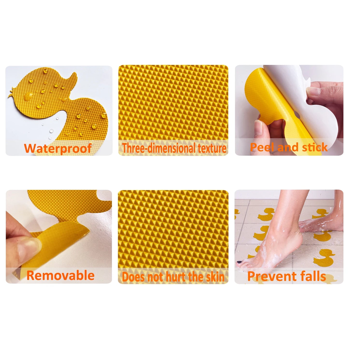 10pcs Duck Design Anti-slip Shower