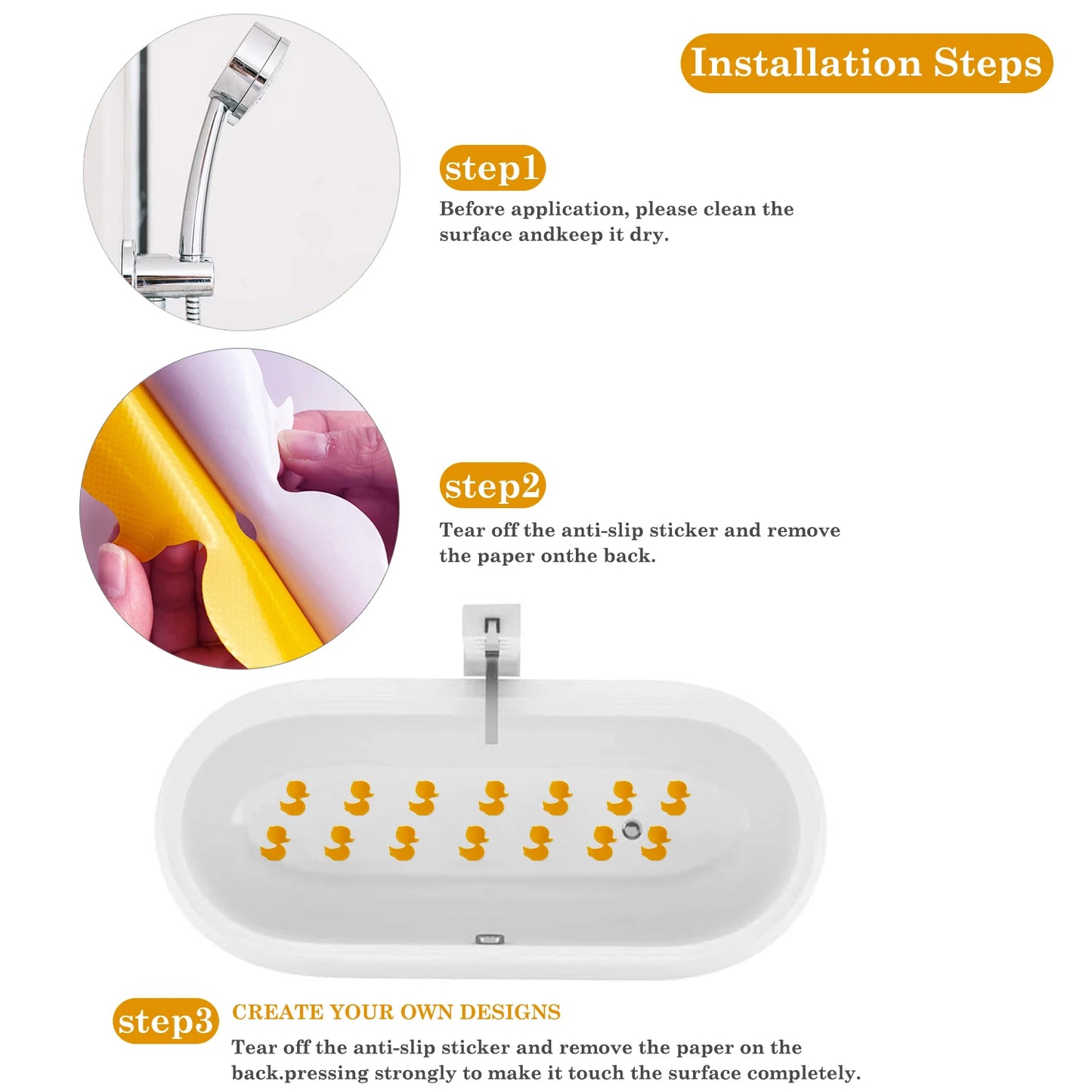 10pcs Duck Design Anti-slip Shower