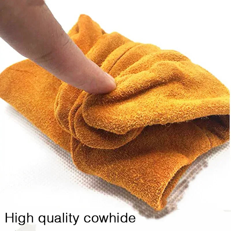 Men Work Gloves Soft Cowhide