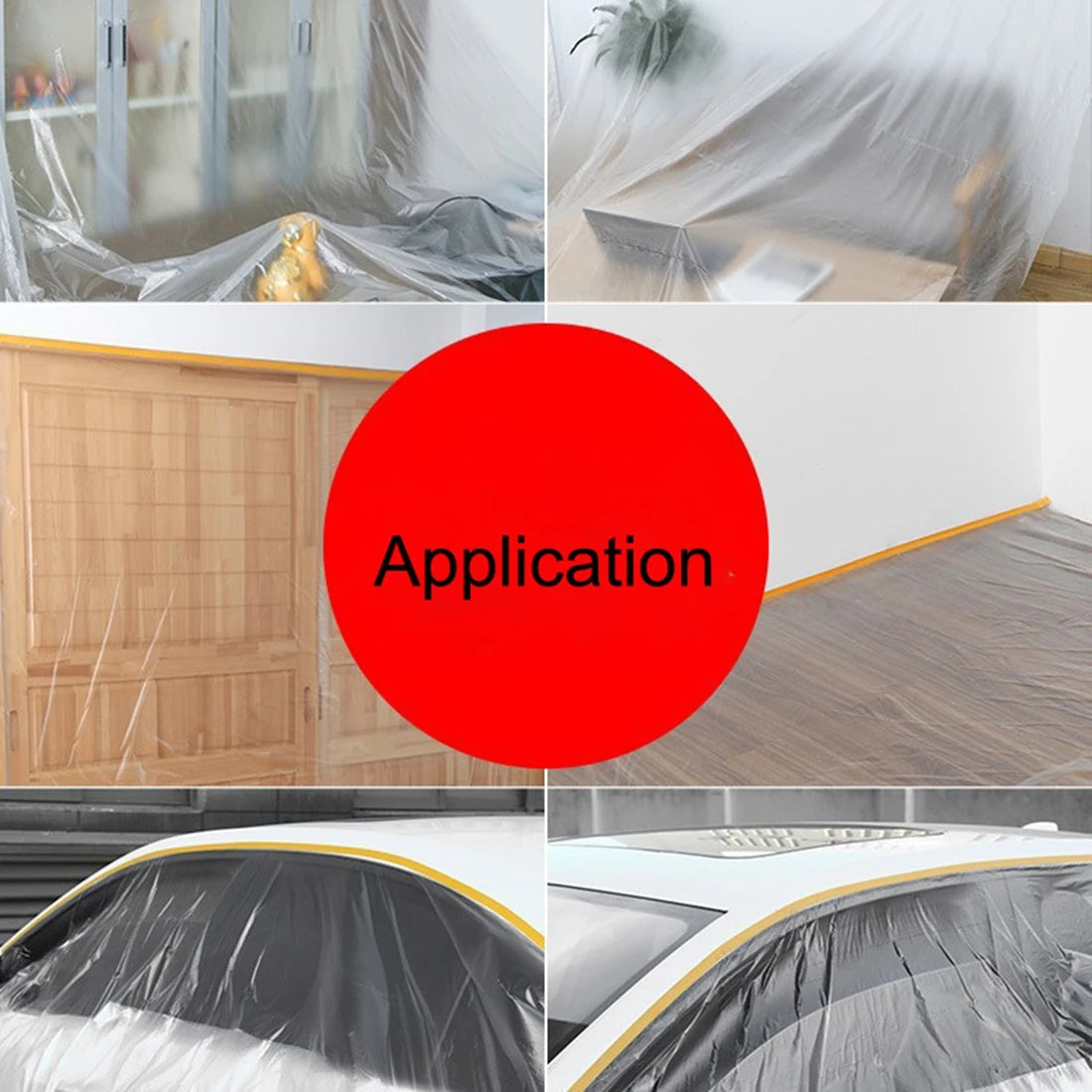 Taped PE Film Paper Furniture Dust