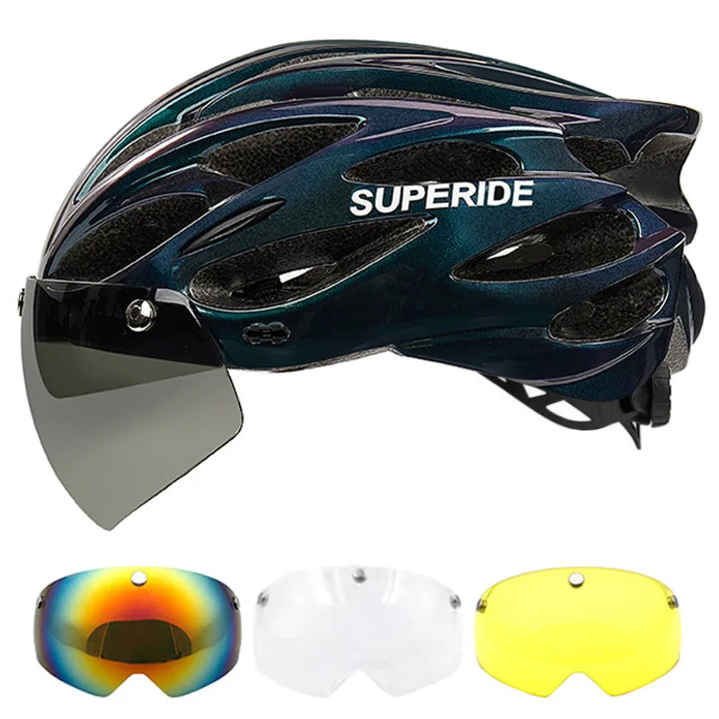 Ultalight Cycling Helmet with Magnetic Googles