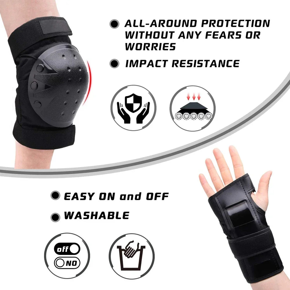 Kids/Adults Knee Elbow Pads Wrist Guards