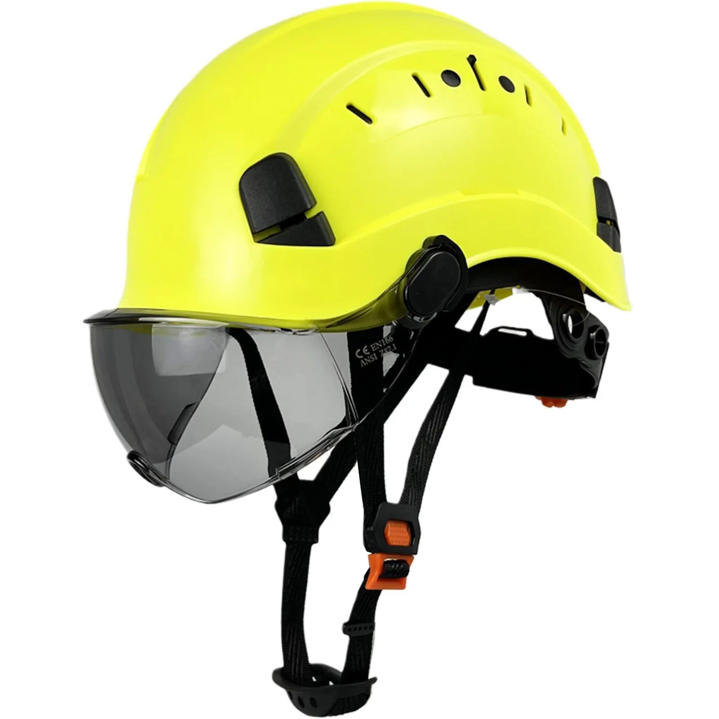 CE Construction Safety Helmet With Goggles Visor ABS Hard