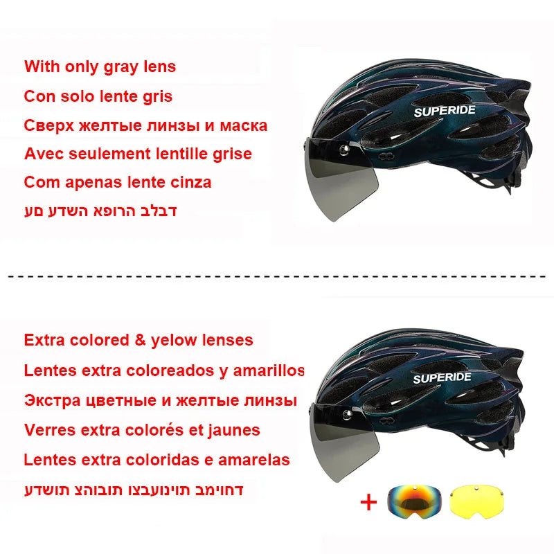 Ultalight Cycling Helmet with Magnetic Googles