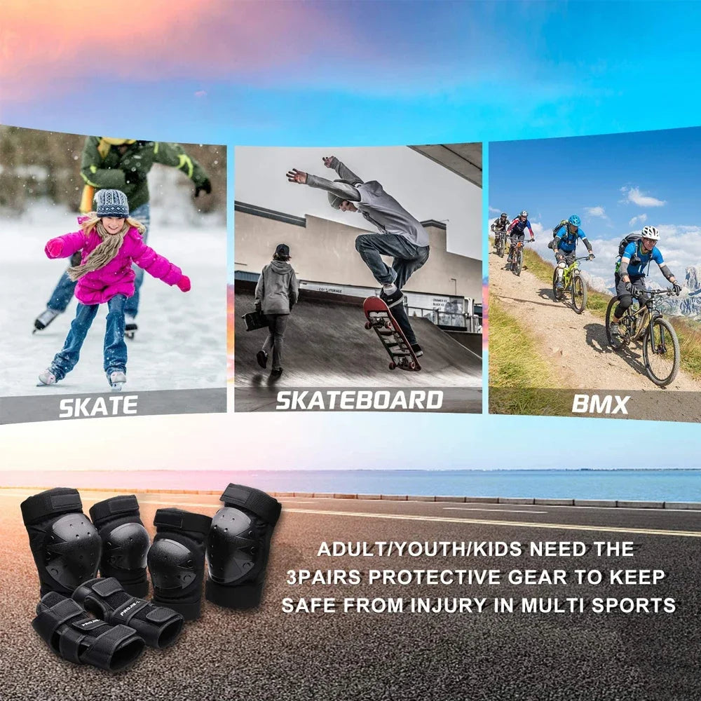 Kids/Adults Knee Elbow Pads Wrist Guards