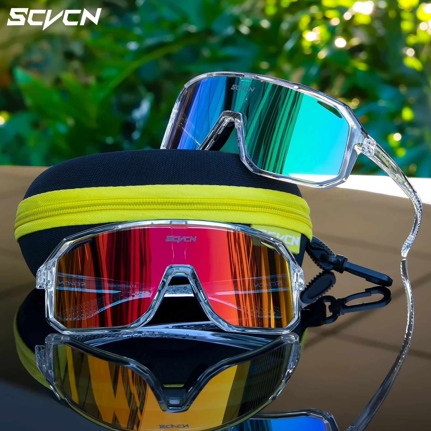 SCVCN Cycling Sunglasses Men MTB Road Driving