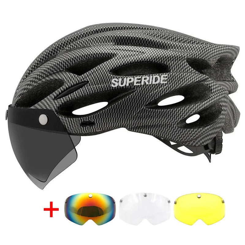 Ultalight Cycling Helmet with Magnetic Googles