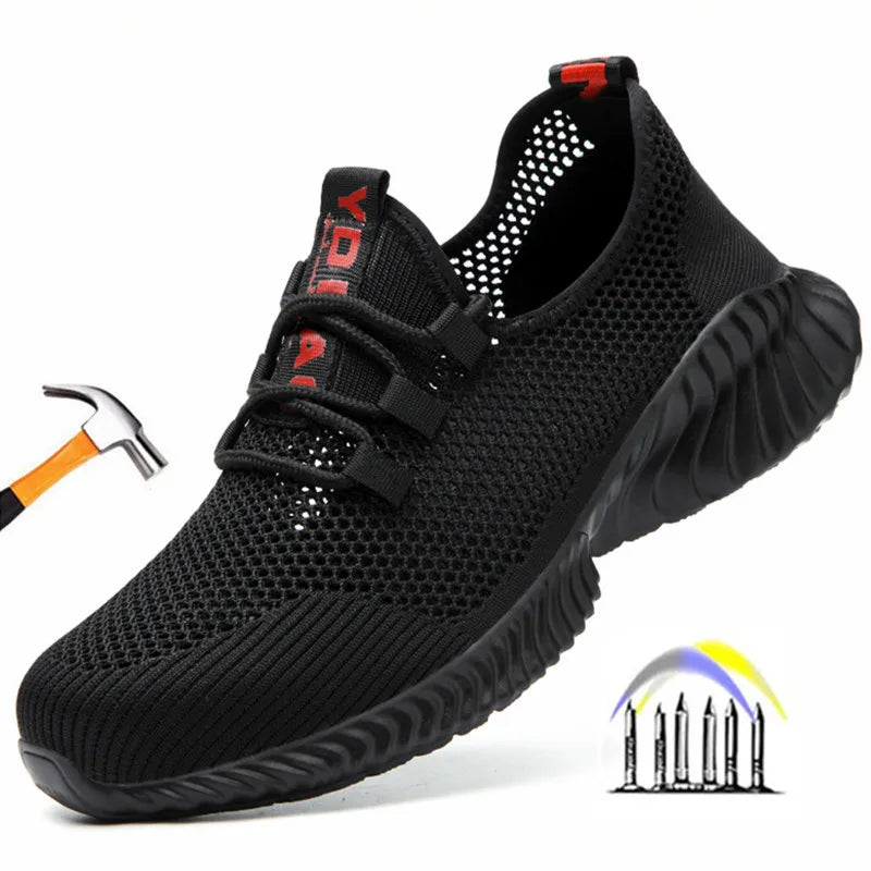 summer work shoes with protection breathable\