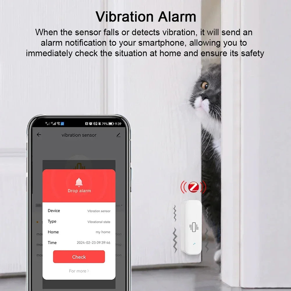 Tuya WiFi/Zigbee Smart Vibration Sensor Home