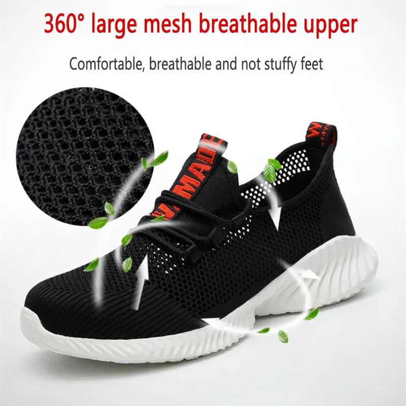 summer work shoes with protection breathable\