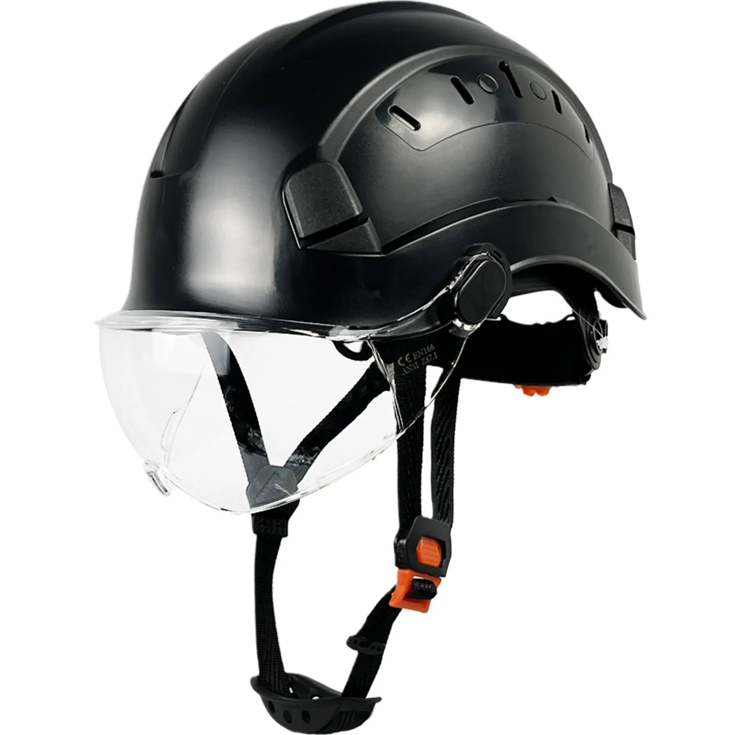 CE Construction Safety Helmet With Goggles Visor ABS Hard