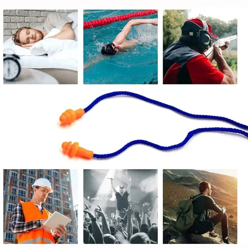 1/5/10 Pcs Silicone Corded Ear Plug Protector
