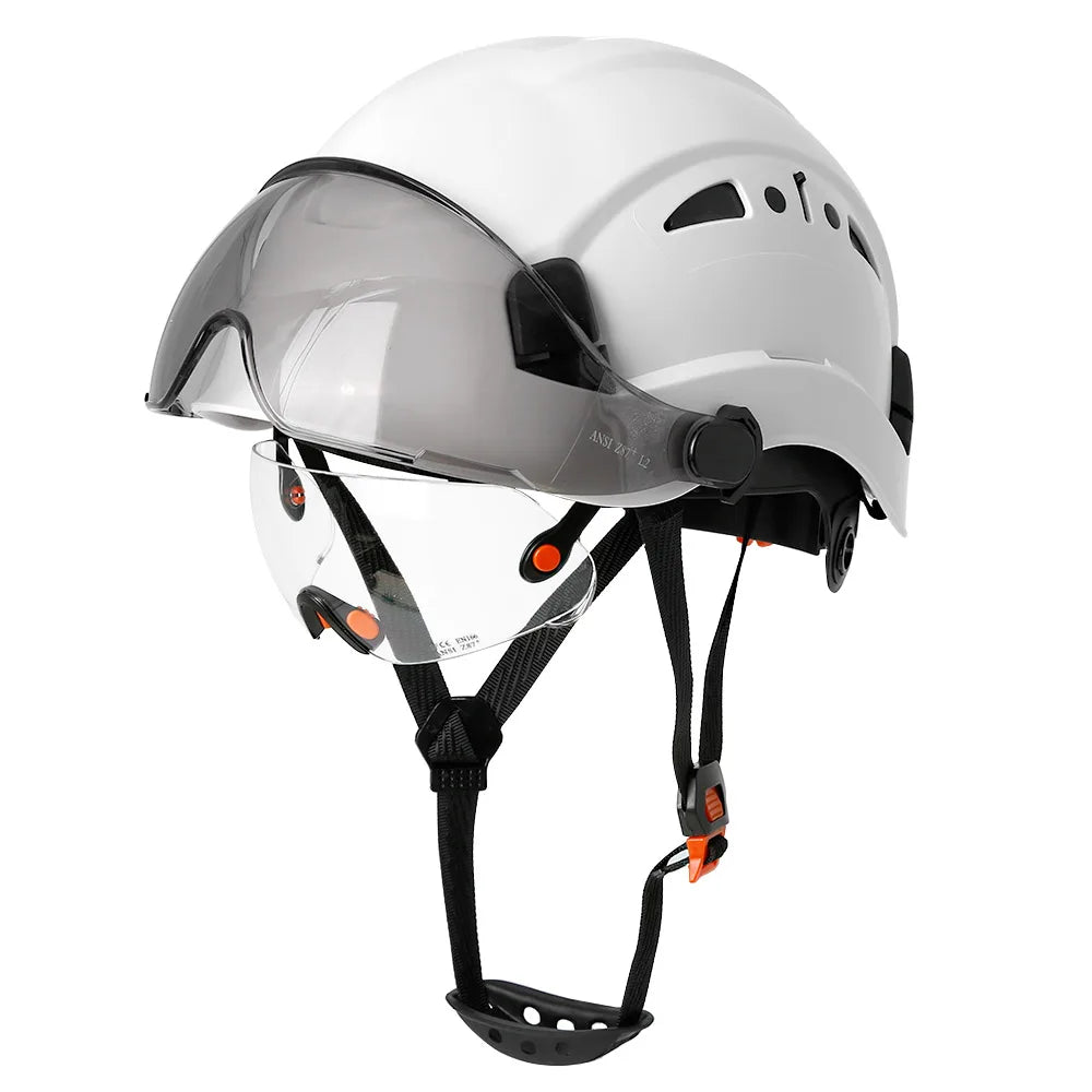 CE Construction Safety Helmets with Double Goggles ANSI  ABS