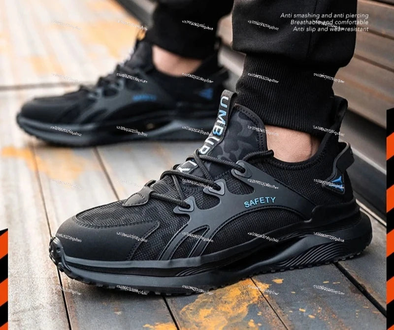 Summer safety shoes men work sneakers