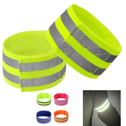 2PCS Running Reflective Arm Bands for Wrist Ankle Leg