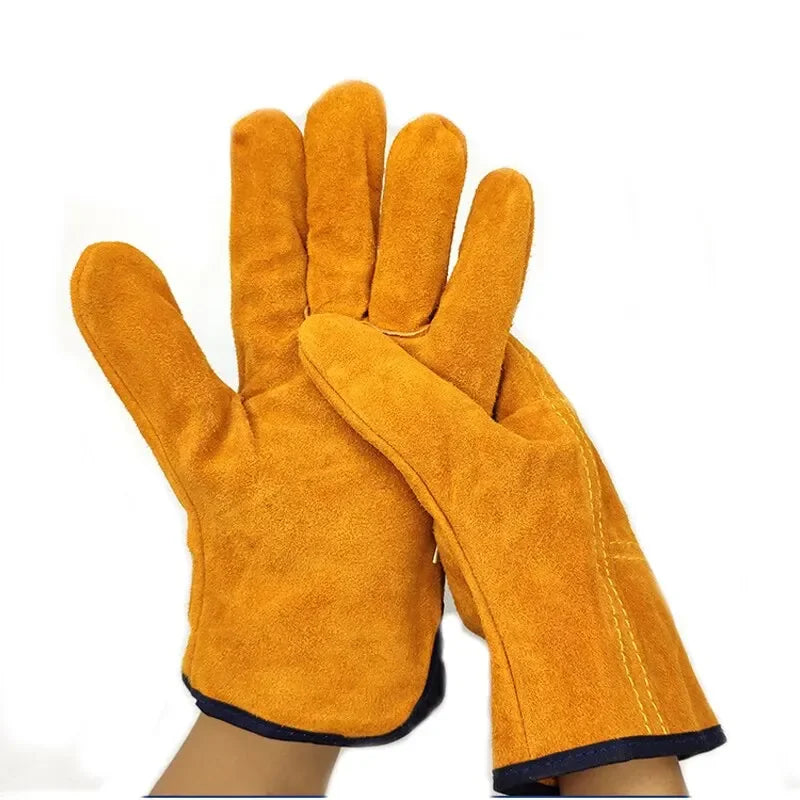 Men Work Gloves Soft Cowhide