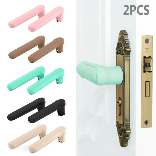 2PCS Anti-collision Silicone Door Knob Cover