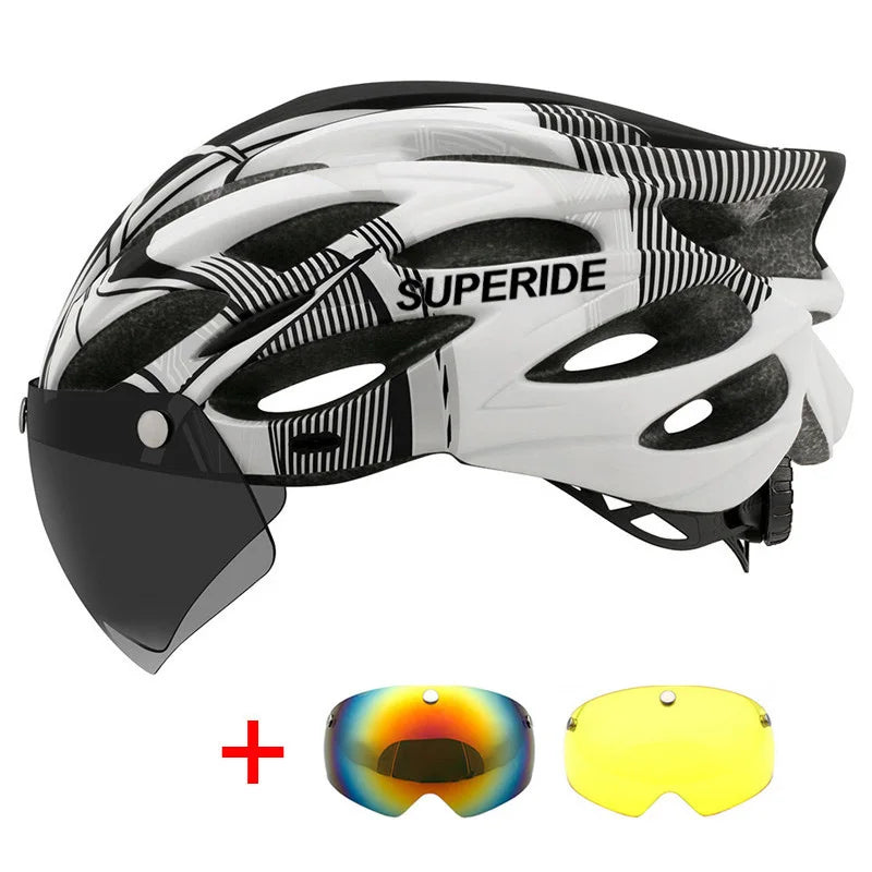 Ultalight Cycling Helmet with Magnetic Googles