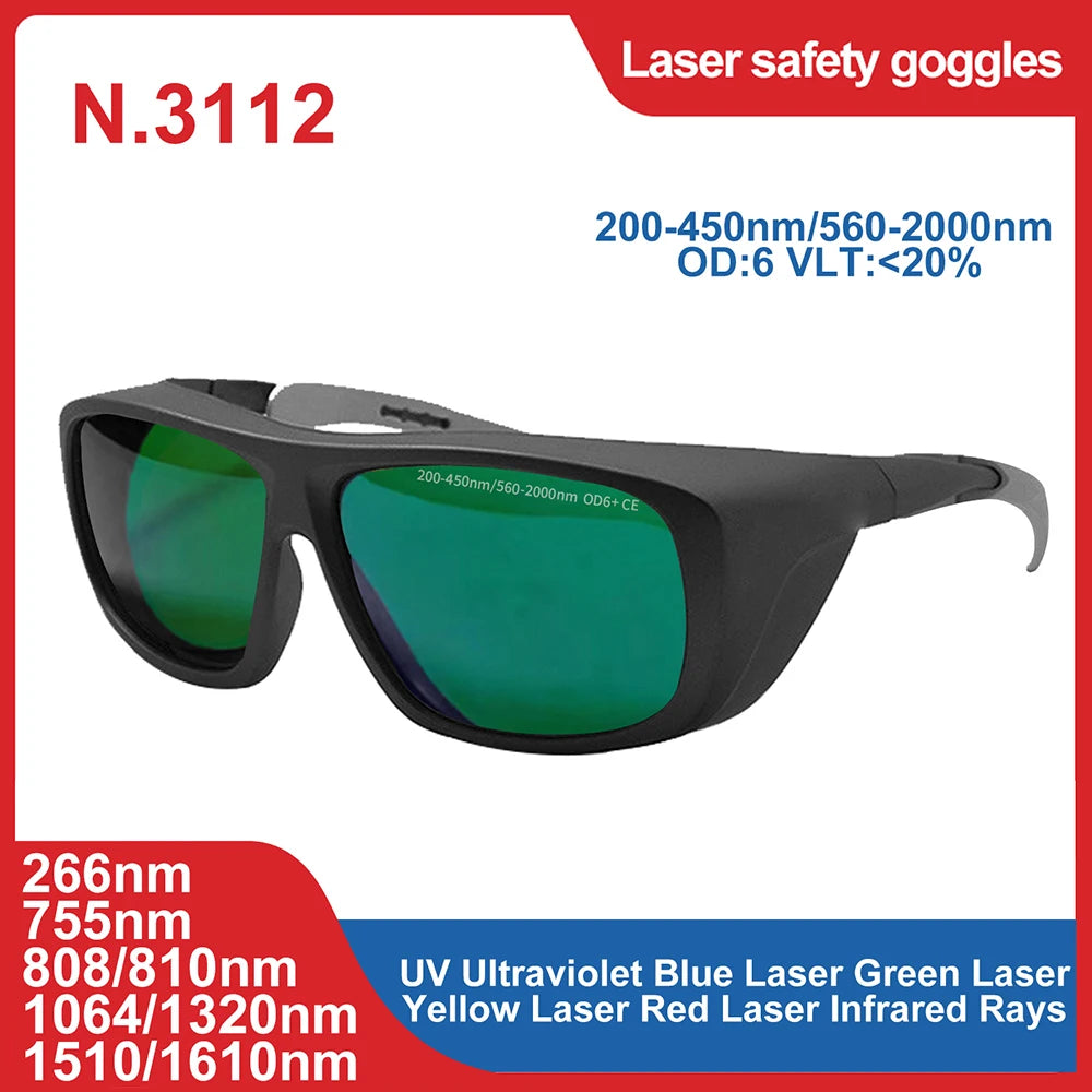 laser glasses 190-2000nm 10600nm OD6 CO2 Laser Protection goggles