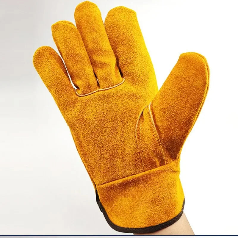 Men Work Gloves Soft Cowhide