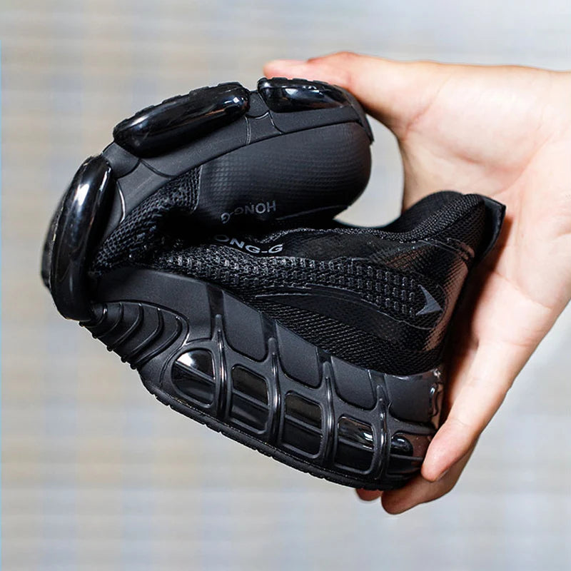Rotating Button Work Sneaker Air Cushion Steel Toe Safety Boots