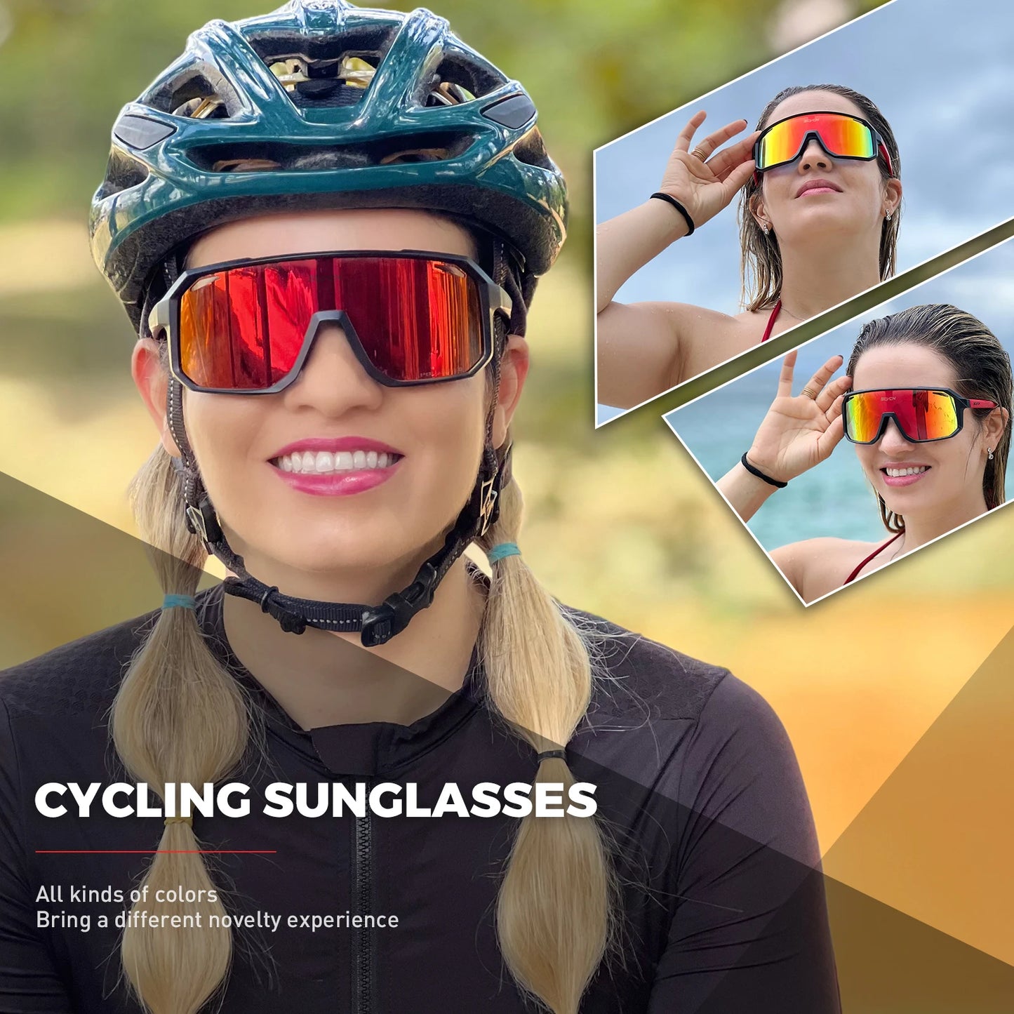 SCVCN Cycling Sunglasses Men MTB Road Driving