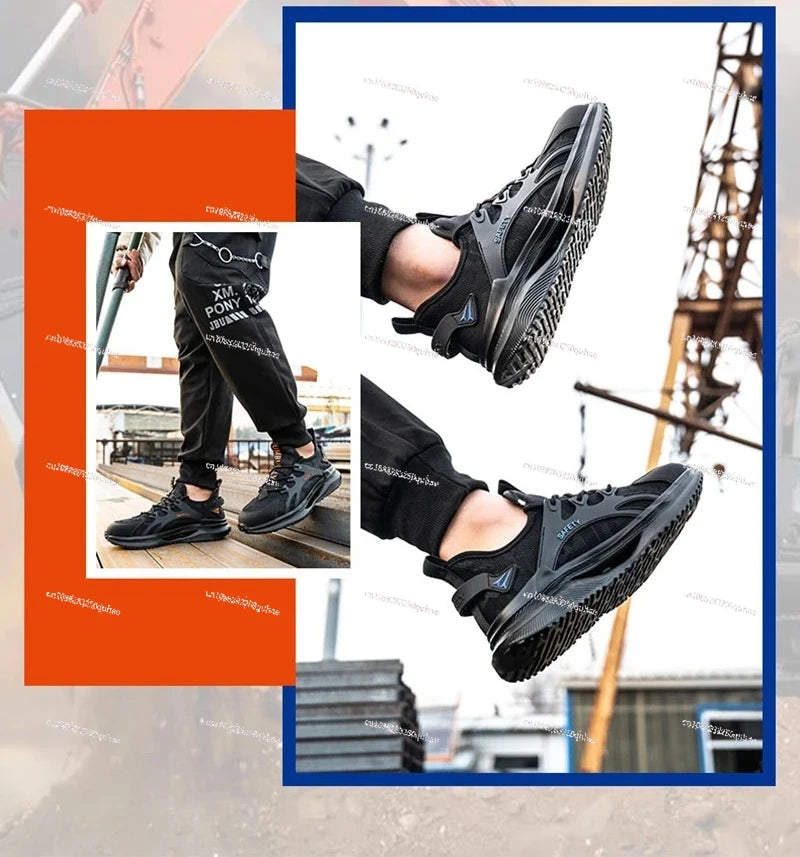 Summer safety shoes men work sneakers