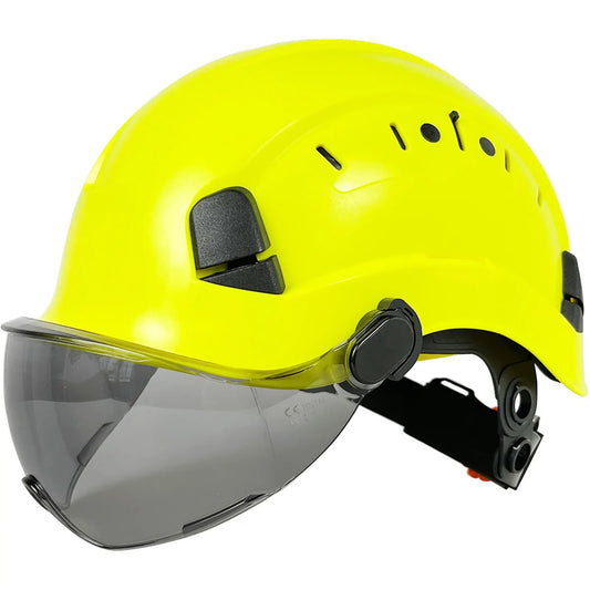 CE Construction Safety Helmet With Goggles Visor ABS Hard
