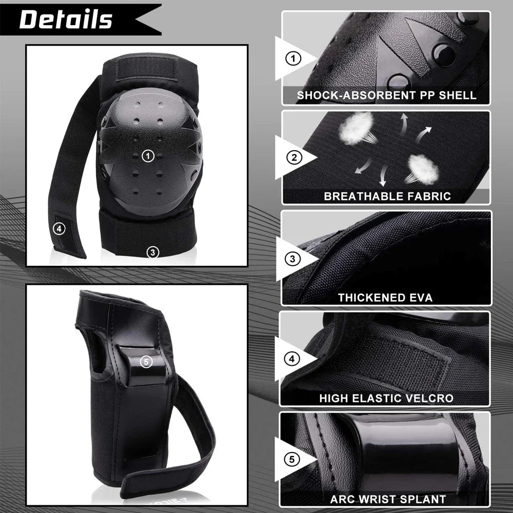 Kids/Adults Knee Elbow Pads Wrist Guards