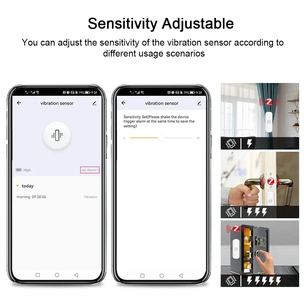 Tuya WiFi/Zigbee Smart Vibration Sensor Home
